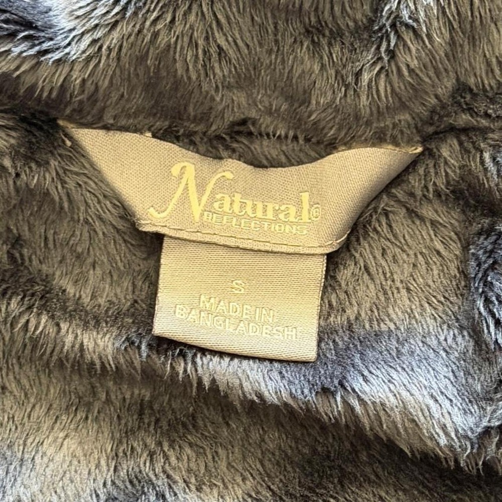 Natural Reflections Faux Fur Lined Hooded Utility Jacket Black Womens Small S - Picture 3 of 5